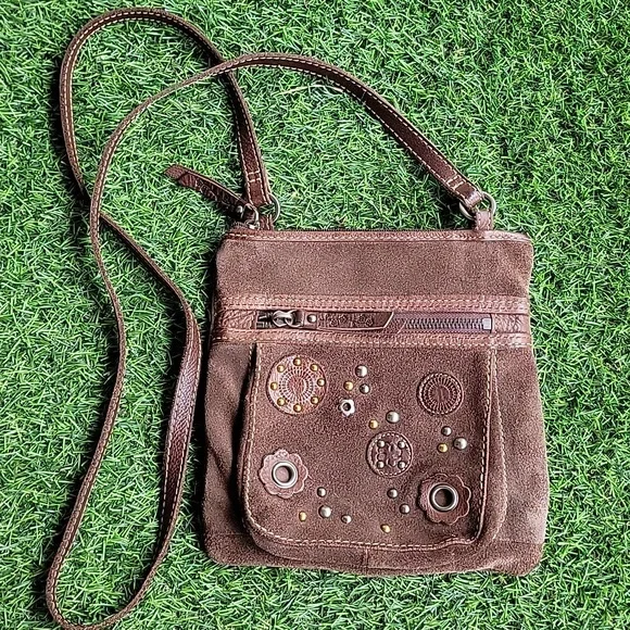 Fossil Brown Suede Leather Crossbody Bag - Picture 8 of 8